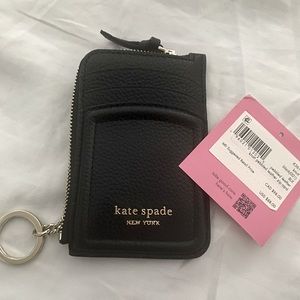 NWT Kate Spade zip around card holder keychain